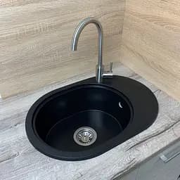 Кухонна мийка Adamant Ovale 610x420x180 чорний металік 636223, Чорний - мініатюра 2