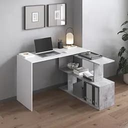 Стіл комп'ютерний Vays поворотний письмовий стіл трансформер M-41 Білий-Бетон