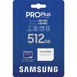 Карта пам'яті Samsung microSDXC PRO Plus 512GB Class 10 UHS-I U3 V30 A2 + SD Adapter (MB-MD512SA) [112861] - мініатюра 8