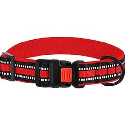 Ошейник для собак BronzeDog Mesh, размер М, 30-40х2 см, красный