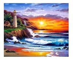 Алмазна мозаїка на підрамнику Маяк 30×40 см 61524_BGLD