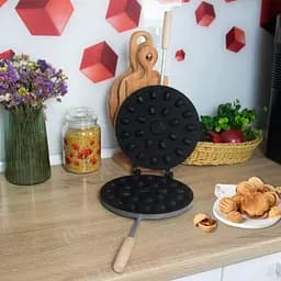 Горішниця велика форма для випікання горішків на плиті з антипригарним/тефлоновим покриттям (23 горіхи) + квітка, Ласунка Чорний 85790