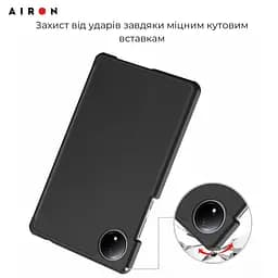 Чехол AIRON Premium для Xiaomi Redmi Pad SE 8.7" 2024 с защитной пленкой и салфеткой Black - мініатюра 11