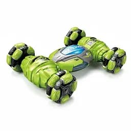 Радіокерована трюкова машина MK 732 A-01, роликові колеса, акумулятор 3.7V, пульт, обертання на 360°, з підсвічуванням, Зелена