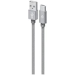 Кабель Intaleo CBGNYT1 Nylon FiberUSB Type-C 3.0 A 1м Grey