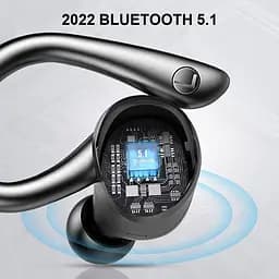 Бездротові спортивні Bluetooth навушники TWS Q25 Pro водонепроникні з сенсорами і мікрофоном Чорні - мініатюра 8