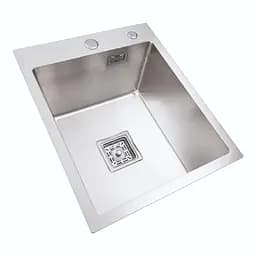 Кухонна мийка Platinum Handmade HSBB PVD з нержавіючої сталі 3.0 мм квадратний сифон 40x50x23 см сіра - мініатюра 3