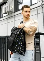 Чоловічий рюкзак Sambag Roll Top чорний оксфорд принт 41 х 30 х 16 см (24238731m) - мініатюра 2