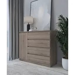 Комод в спальню MebelStar Нео 1Д4Ш 120x43x98 см Трюфель (MBS-1057)