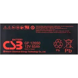Акумулятор CSB AGM 12V (12V/65Ah/780Wh) (GP12650) [112301] - мініатюра 2