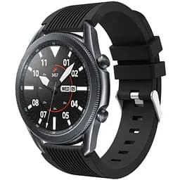 Силиконовый ремешок черного цвета Watchbands на часы Samsung Galaxy Watch 3 45mm (WB001GALAXYBLACKNOR3451)