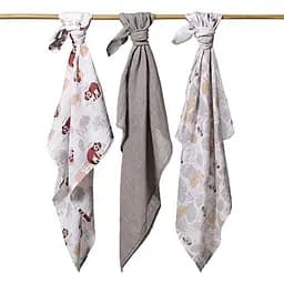 Пелюшки BabyOno муслинові бавовняні 70х70 см 3 шт. сірі (348/10) - мініатюра 3