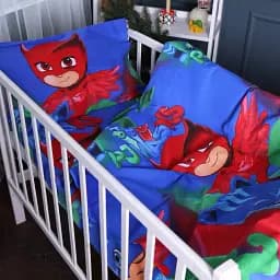 Простирадло на резинці MirSon Бязь Kids Time 17-0685 Heroes in Masks 60х120 см синьо-червоне (2200010230505) - мініатюра 2
