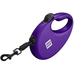 Повідець-рулетка для собак Waudog R-leash з контейнером для пакетів, світловідбивна стрічка, M, до 20 кг, 5 м, фіолетовий - мініатюра 5