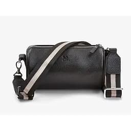 Шкіряна сумка поясна-кроссбоді Cylinder чорна флотар