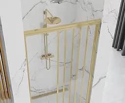 Душові двері Rea Alex 120 brushed gold REA-K2501, прозорий, золотий - мініатюра 6