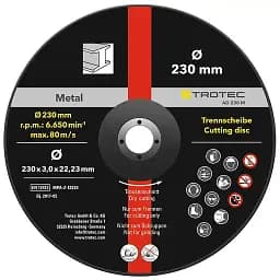 Круг отрезной по металлу Trotec 230 х 22.23 х 3.2 мм 5 шт. (DAS302832)