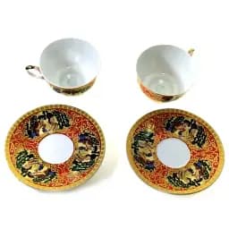 Сервіз порцеляна "Червоний" 2 чашки 210 мл + 2 блюдця (h-6 см, d-10 см, d блюдця-15 см) (2JBS86-1)