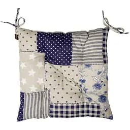 Подушка на стілець Прованс Господиня Печворк 40х40 см синя (31604)