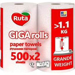 Паперові рушники Ruta Giga Rolls 2 шари 2 рулони (4820202895848)