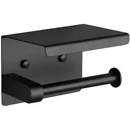 Держатель туалетной бумаги Frap с полкой металл черный F502-6 Черный матовый