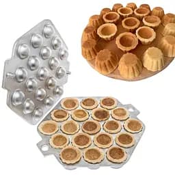 Кексниця тарталетниця форма велика з алюмінієвою кришкою для випічки кексів, кошиків, тарталеток і пончиків, Ласунка Сірий 85700