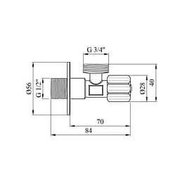 Кран приладовий Kroner KRP Eckventil C402 1/2"х3/4" ЗЗ - мініатюра 2
