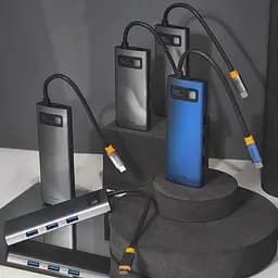 USB-Хаб Baseus Metal Gleam Series 6-in-1 Type-C gray - мініатюра 4
