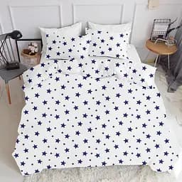 Комплект постільної білизни Cosas Big stars CS3 Двоспальний синій (StarBigBlue_El160-White_180) - мініатюра 4