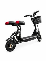 Дитячий електросамокат 500W 16Ah 8" з кошиком та сидінням чорний - мініатюра 3