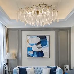 Кругла люстра Empire Aqua в золотистому корпусі Ø 80 см | Line F | Арт. MD5011-800 GD