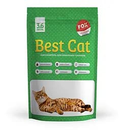 Силикагелевый наполнитель Best Cat Green Apple для кошачьего туалета запаха яблока 3.6 л