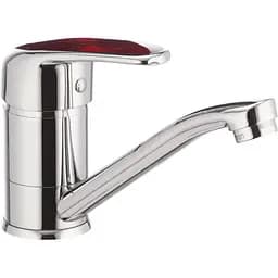 Змішувач для умивальника CRON MAGIC 004 червона ручка (CR0151)