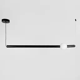 Чорний світильник у горизонтальній формі 90 см із білою led кулькою | Арт. YG 518B/900 HL BK | Line F
