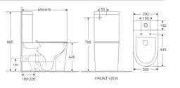 Унітаз-компакт Mixxus Premium Bevel-0402-R 670x390x880 мм, Rimless MP6474, Білий - мініатюра 2