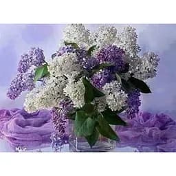 Картина Алмазна мозаїка 40 * 50 см зі стразами на підрамнику Бузкова аромат