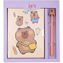Блокнот ZiBi Capybara 1 Kids Line с замком и ручкой 203х225 мм клетка 50 листов (ZB.700013)