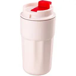 Термокружка 450 мл с защелкой и колбой из нержавеющей стали, бежевый Happy Life HP153BE