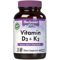 Вітамін D3 та K2 Bluebonnet Nutrition Vitamin D3 & K2, 60 вегакапсул