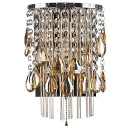 Бра Brille BCL-436W/1 настінне накладне кришталеве з вимикачем класичне E14