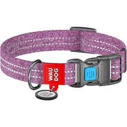 Нашийник Waudog Re-cotton із QR паспортом, ш. 15 мм, завд. 25-35 см Фіолетовий (4823089330273)