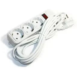 Фильтр сетевой Maxxter, 3 розетки, 4.5 м, Grey, 10А, до 2.2 кВт, выключатель, заземление, 3x0.5 мм² (SPM3-G-15G)