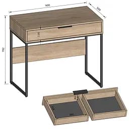 Столик макіяжний Moreli Forte F-0009 Loft 900х782х500 мм Бетон Темний - мініатюра 2