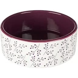 Миска для кота Trixie керамическая 0.3 л 12 см белый с ягодками (25123)