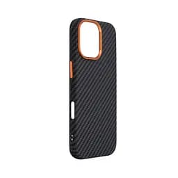 Карбоновый чехол для Apple iPhone 17, LikeCarbon2 SE MagCase, черный, тонкий защитный чехол-панель из поликарбоната с магнитами N52, MagSafe, противоударный, совместим с беспроводной зарядкой, приподнятые края для защиты камеры, ArmorStandart (ARM89160) - мініатюра 3