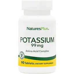 Витамины и минералы Natures Plus Potassium 99 mg, 90 таблеток