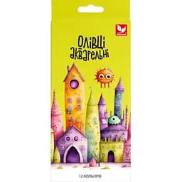 Карандаши акварельные Школярик шестигранные с кисточкой 12 шт. (134SH-12)