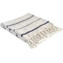 Плед Lotus Home Benalla natural navy 170х130 см (svt-2000022328685)