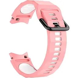 Ремешок для Samsung Galaxy Watch 5 40mm - розово-белый ширина крепления 20мм силикон размер L Watchbands Ribbed (W11-2WB66250031)