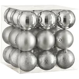 Ялинкові кулі House of Seasons пластикові 8 см 27 шт. сріблясті (8720967923311)